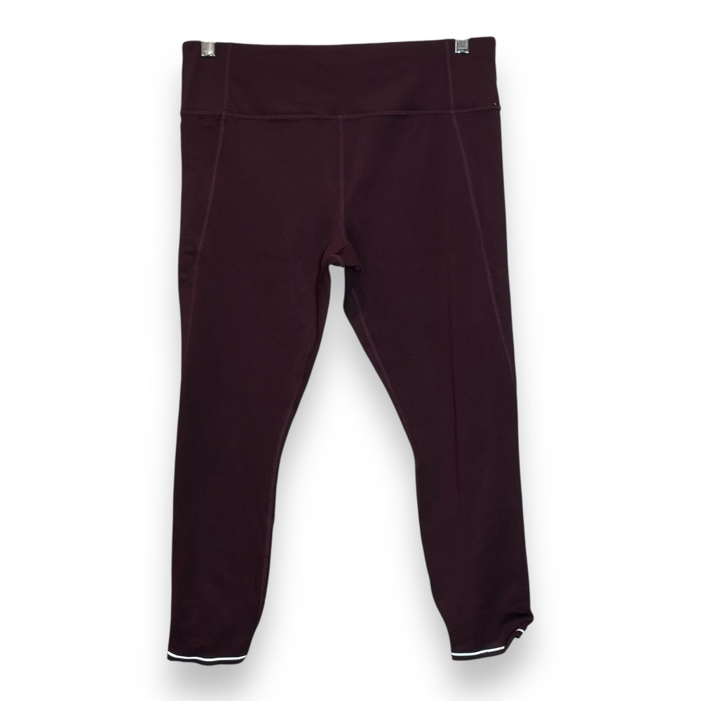 Athleta Run‎ Free 7/8 Legging Womens Medium P Burgundy Elastic Waist Activewear